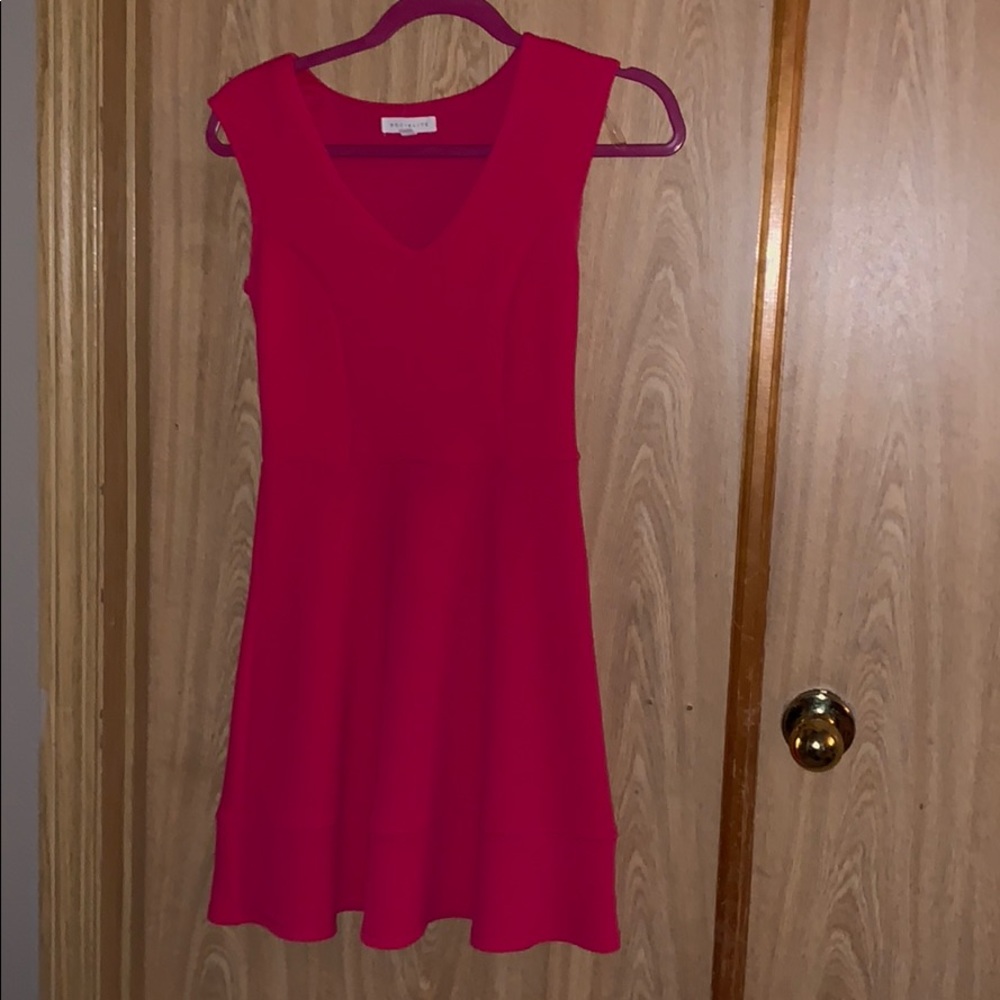 Pink V Neck Cocktail Dress